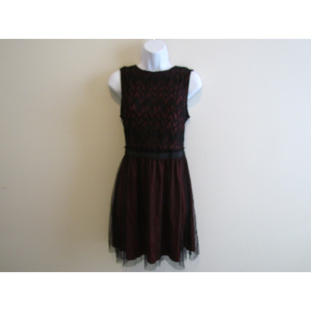 NWT Speechless Lace Tulle Dress Large Burgundy Black Gothic Cocktail Party